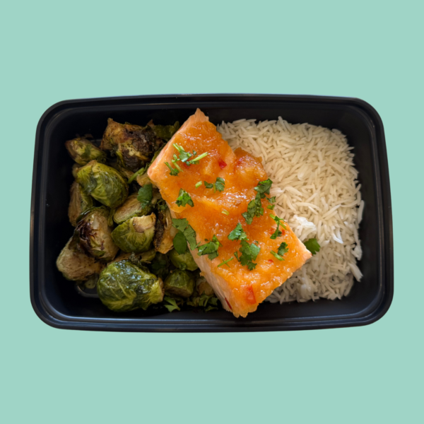 Meal #09- pineapple salmon with basmati rice and brussel sprouts(GF,DF)