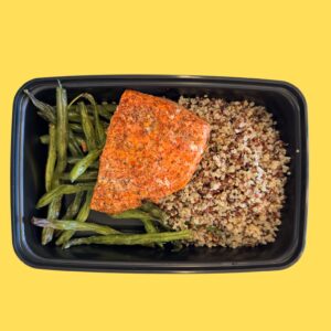 Meal #09-wild caught blackened salmon with quinoa and green beans(GF,DF)