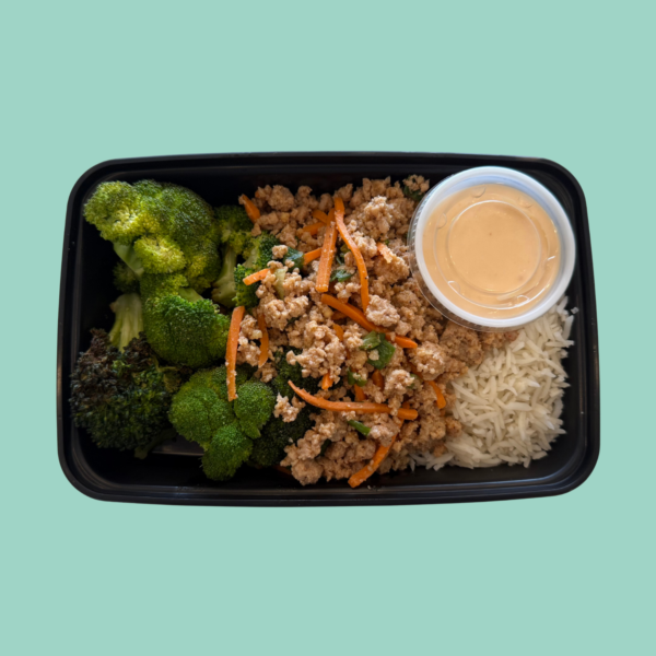 Meal #06 bang bang turkey bowl with basmati rice and broccoli